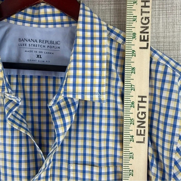 Banana Republic Luxe stretch poplin Mens Size XL Button Down Shirt 1209 - Picture 4 of 7